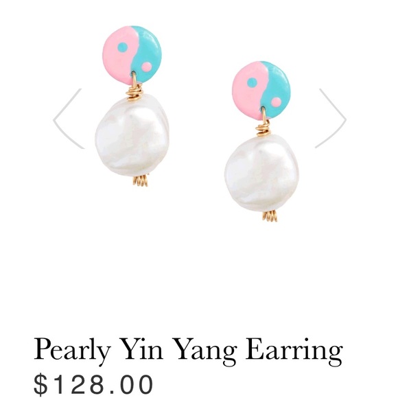 Susan Alexandra Ying Yang Pearl Earrings - Picture 2 of 4